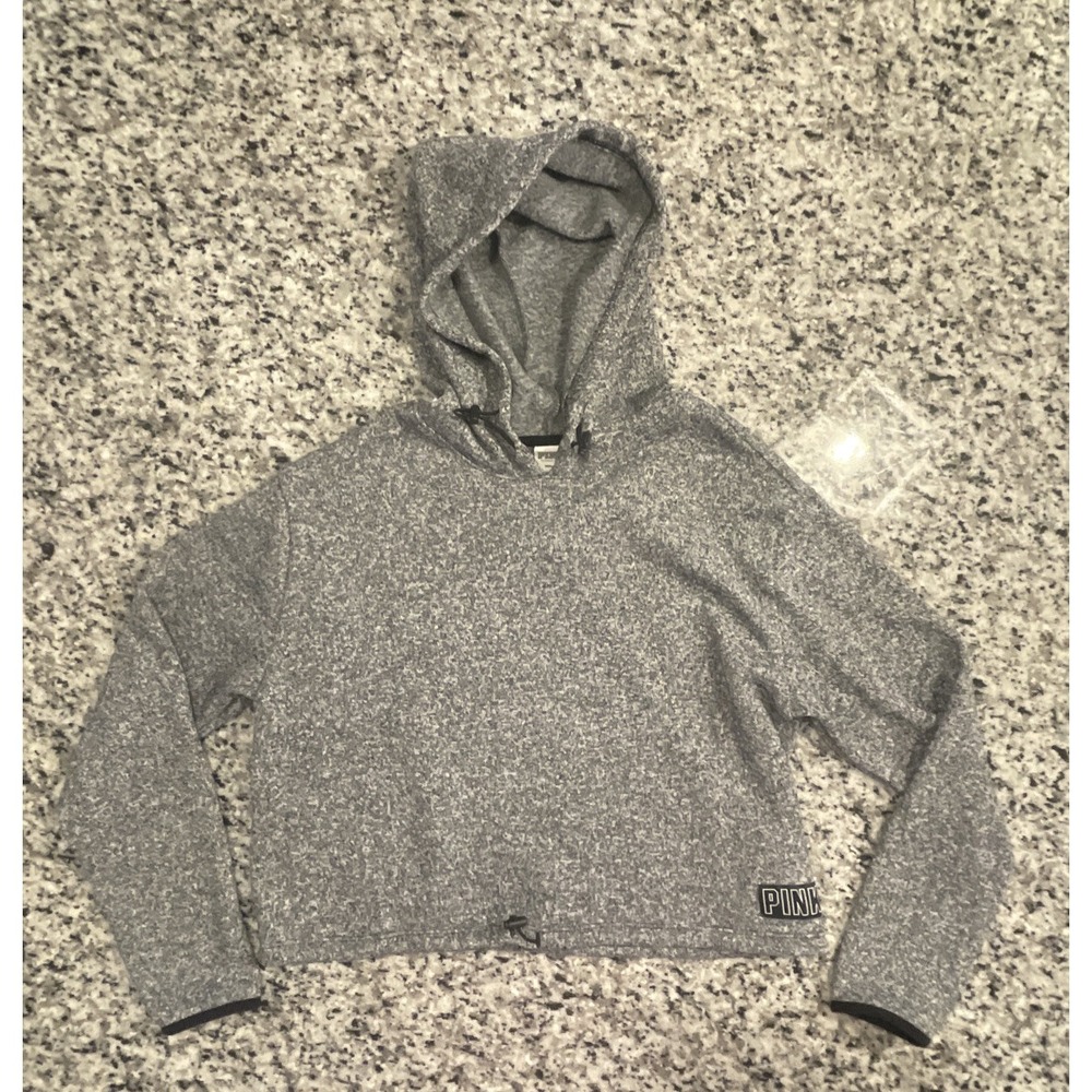 Victoria's Secret PINK crop pullover‎ sweatshirt Gray Size M #G031